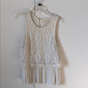 White Lace Overlay Top